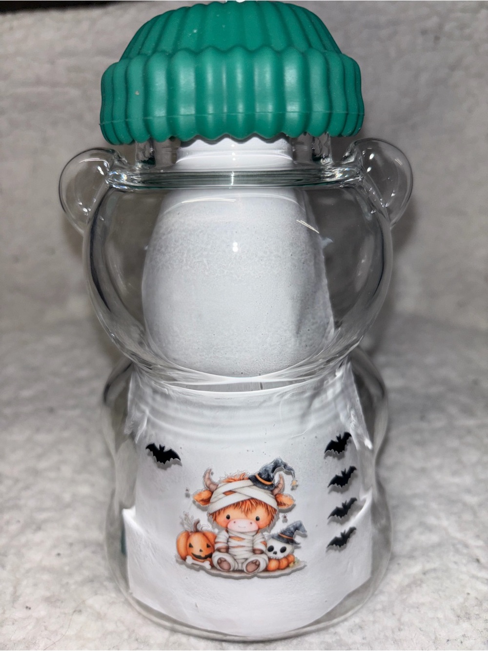 Kids Bath Foam Dispenser with Teal Silicone Cap